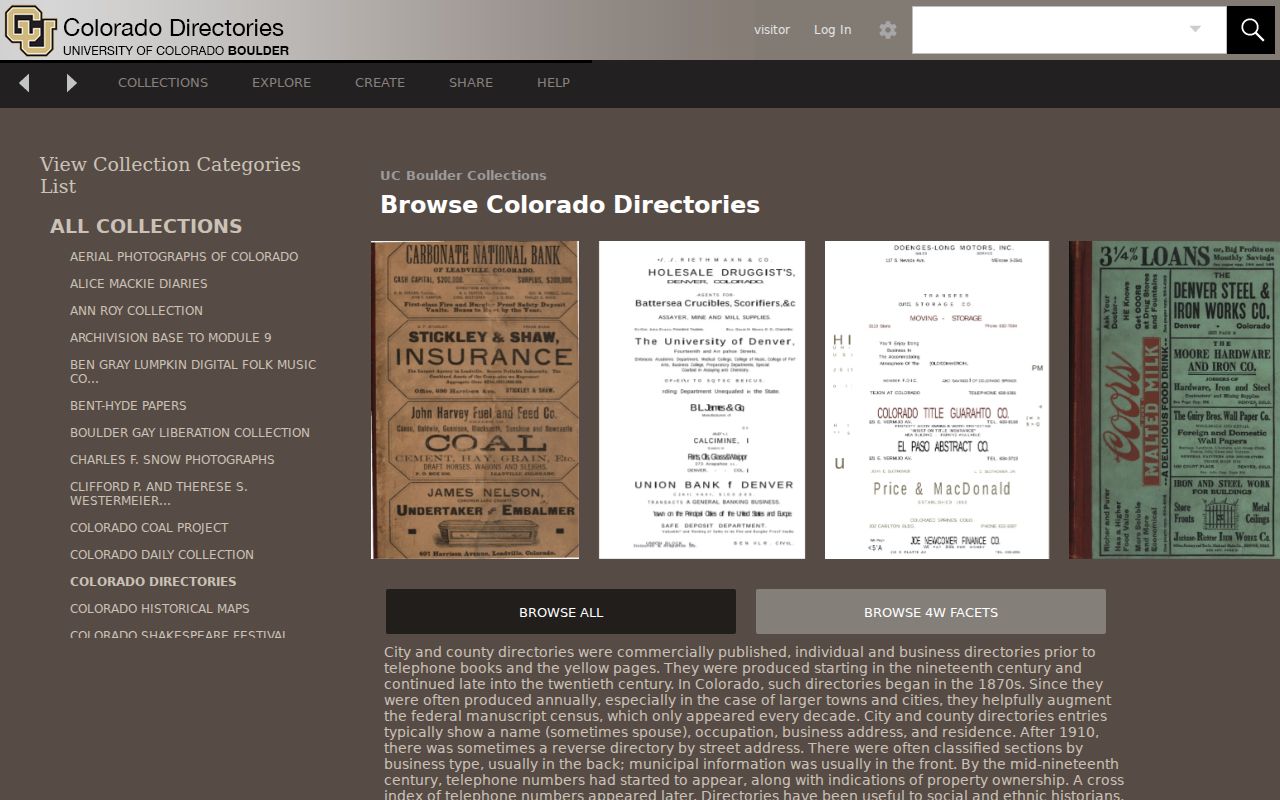 Northglenn city directory CU Boulder digital collection controls