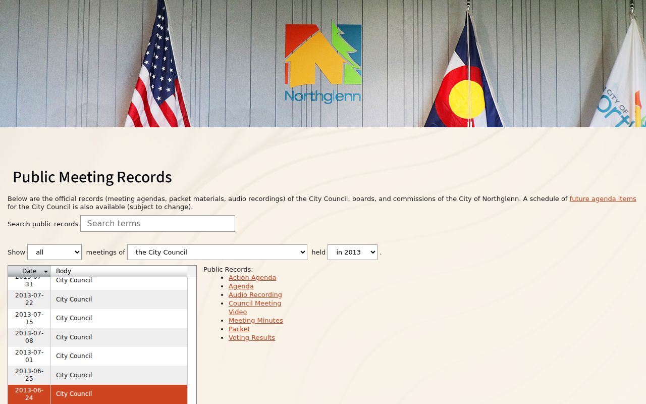 Northglenn residents directory city meeting and public records portal